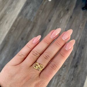 14K Gold Serpent Ring with Rubys